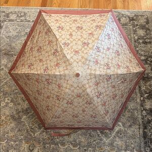 Coach Beige and Pink Floral Umbrella